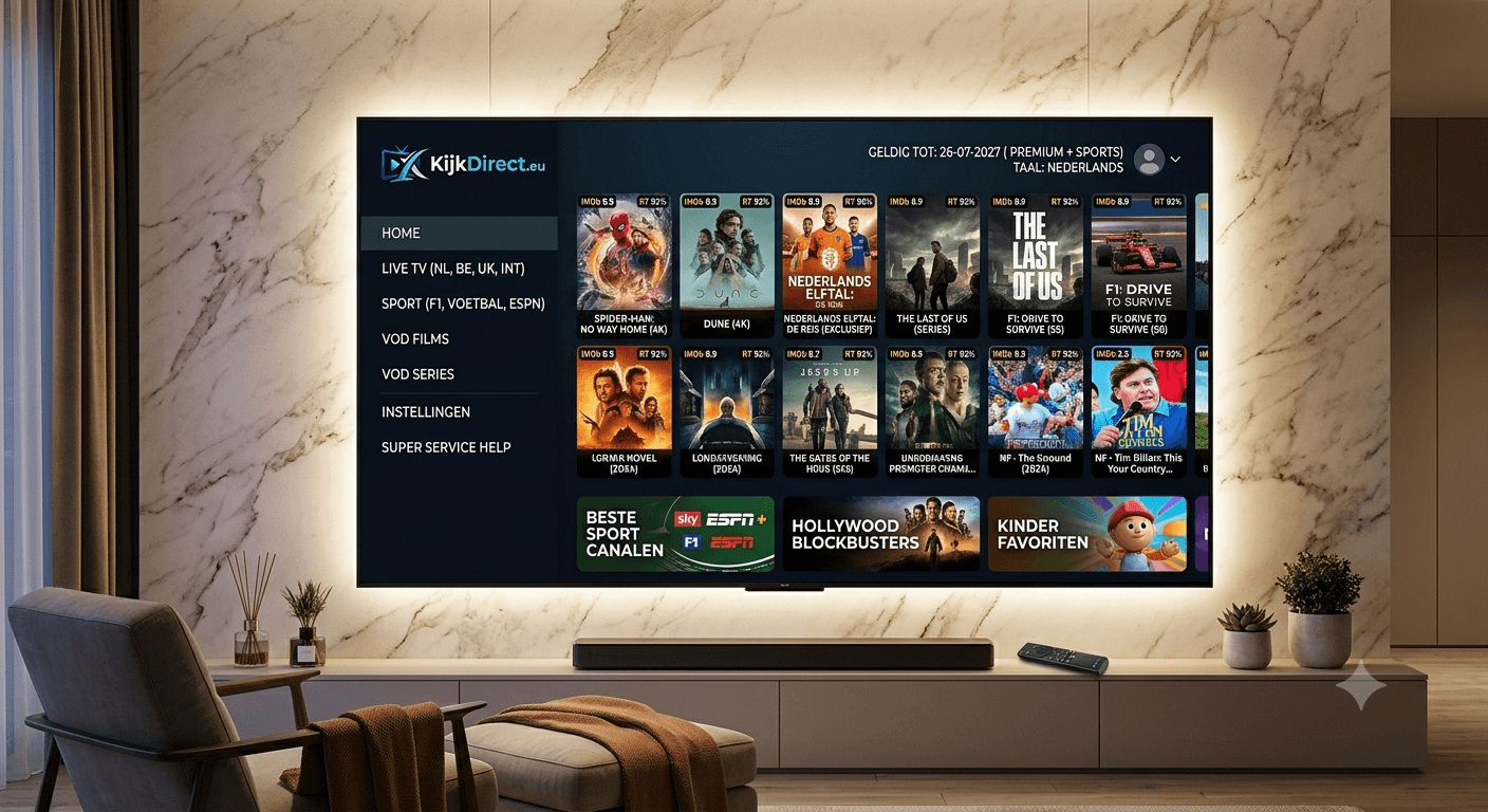 KijkDirect op Smart TV in de woonkamer